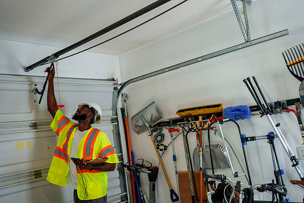 Professional Garage Door Installation technician working in Lakeside, MT